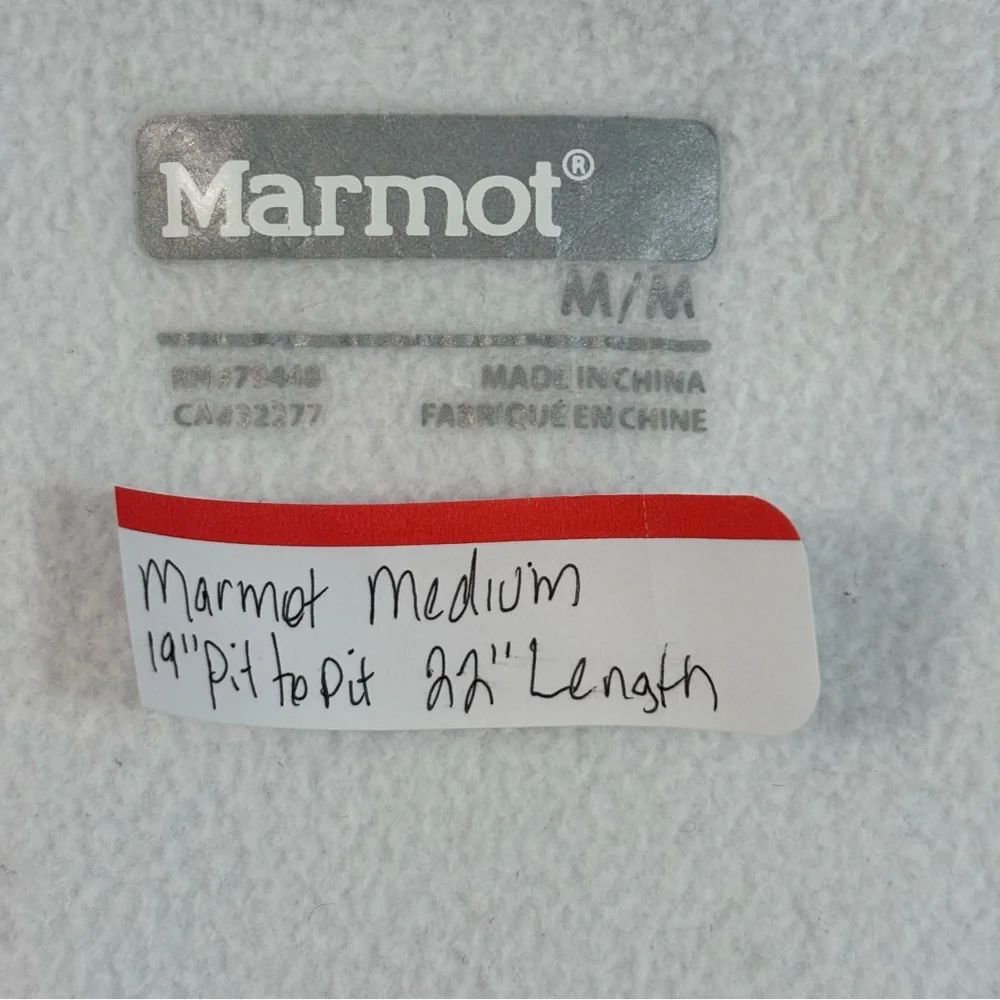 Marmot Variant Jacket White Grey Full Zip Medium